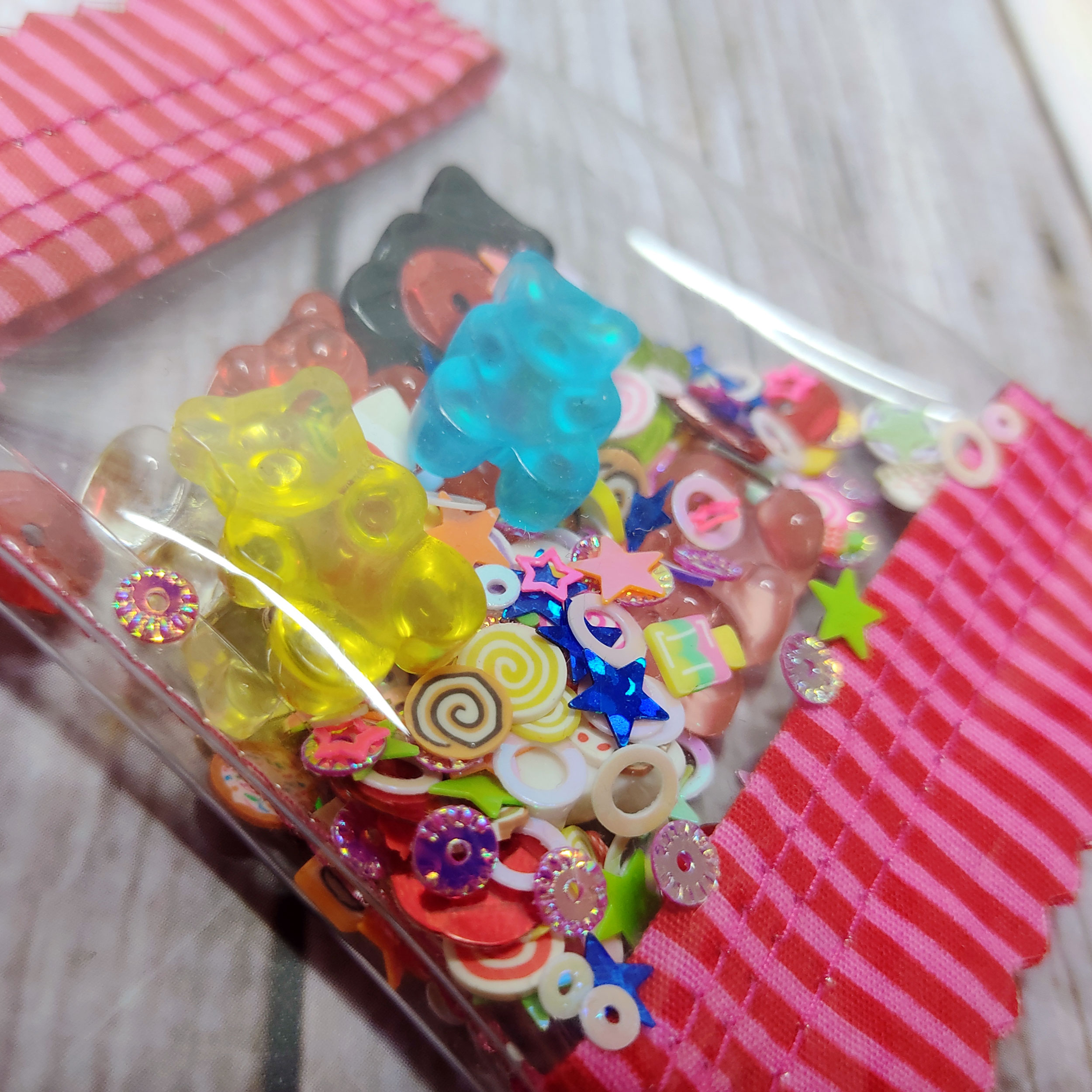 Candy Shaker | Gummibärchen - Taschenanhänger - pink/stripes | Kawaii Bag Charm – Bild 5