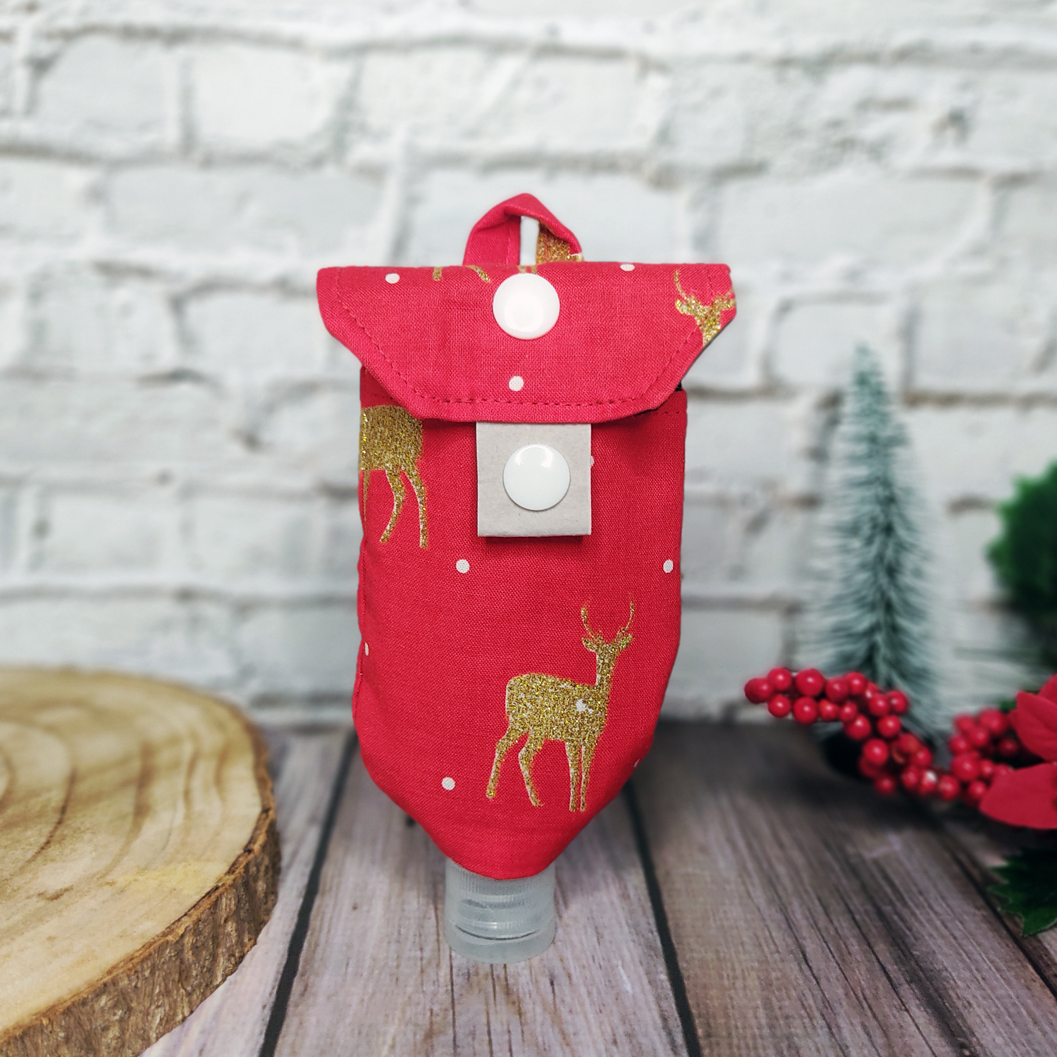 X-Mas Desinfektionsmittel Tasche | Gold-Hirsch – Bild 2