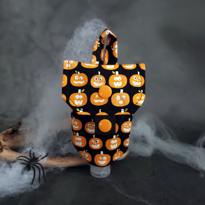 Handgel- / Desinfektionsmittel-Tasche | Halloween - Kürbisse