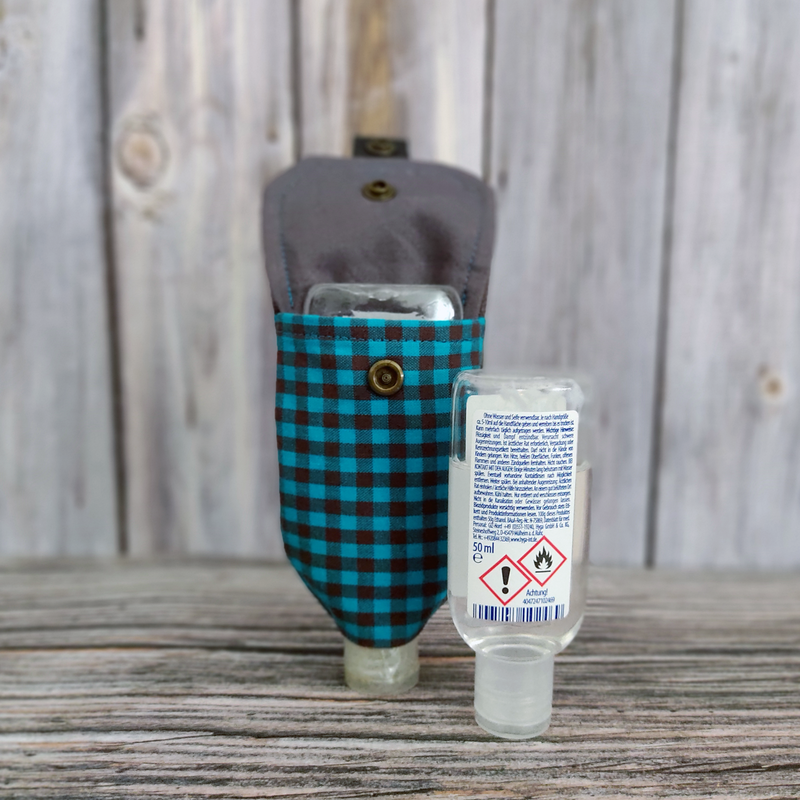 Handgel- / Desinfektionsmittel-Tasche | Jeff - Karo-Look – Bild 3
