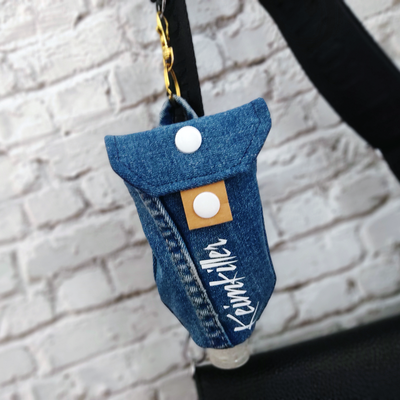 Handgel- / Desinfektionsmittel-Tasche | Keimkiller - bluejeans/white