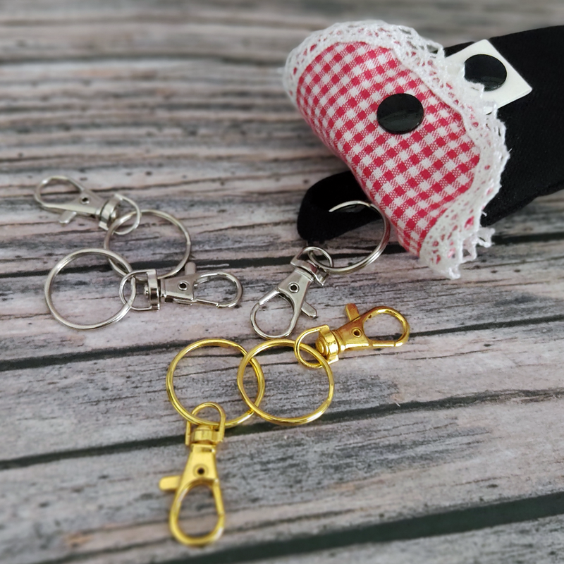 Handgel- / Desinfektionsmittel-Tasche | Susi - Karo-Look mit Spitze – Bild 4