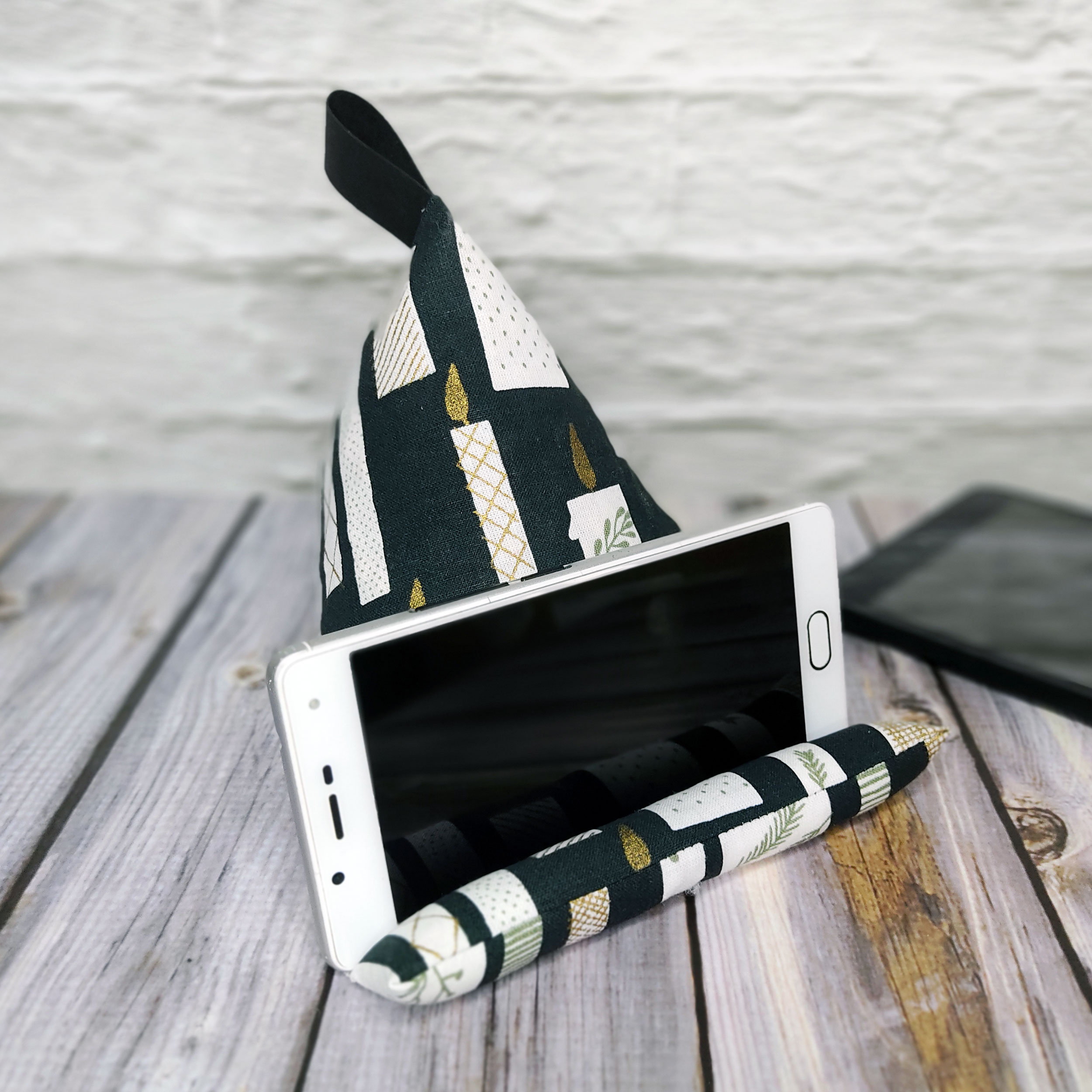 Handykissen Kerzen Anthrazit | Smartphone-Kissen