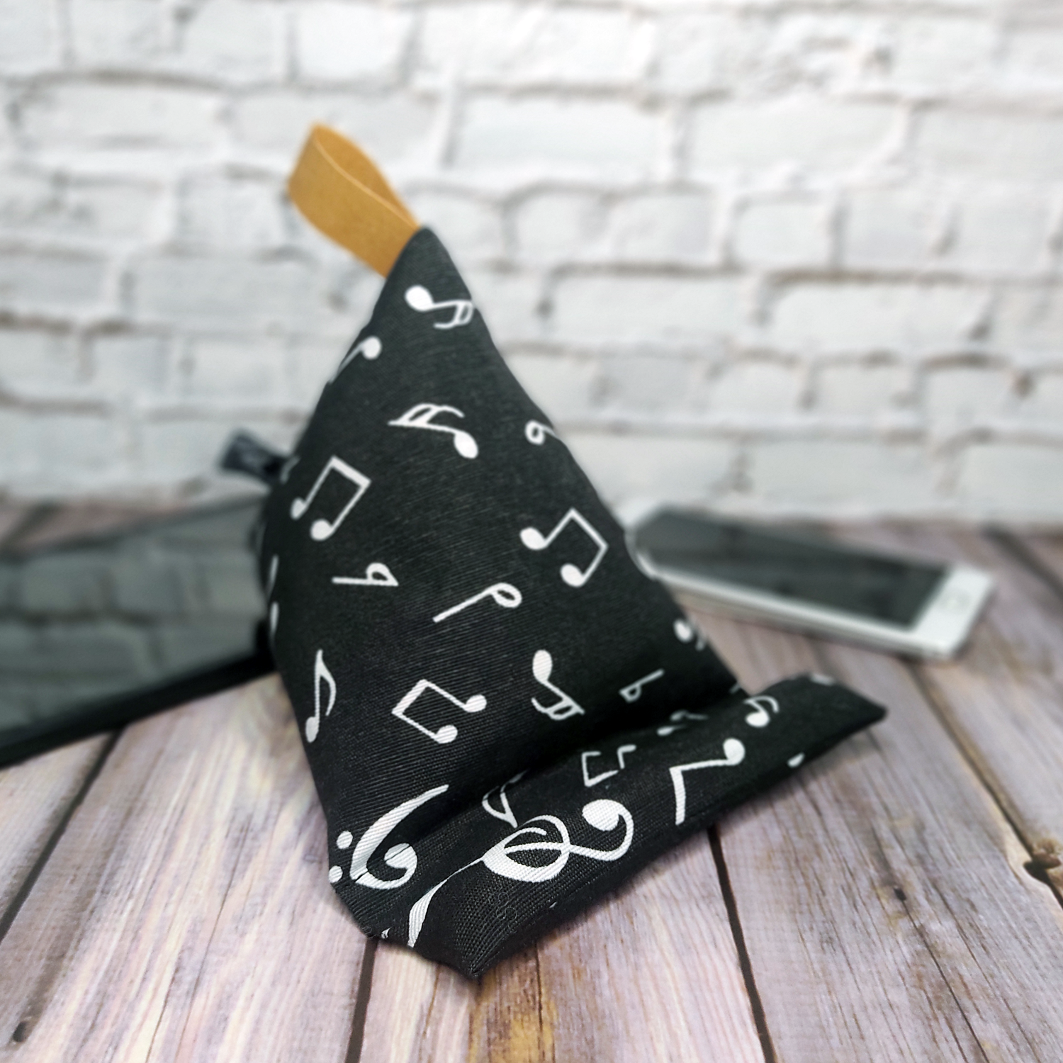 Handykissen | Musiknoten - schwarz/weiß