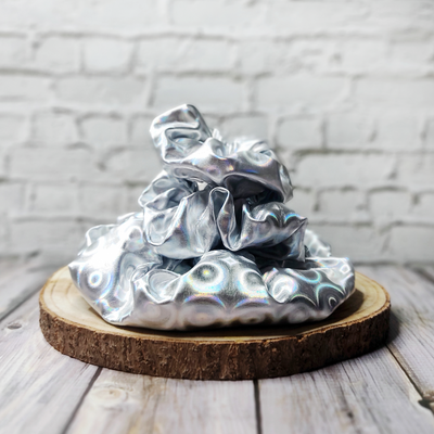 Scrunchie | Disco - Metallic-Effekt, silber