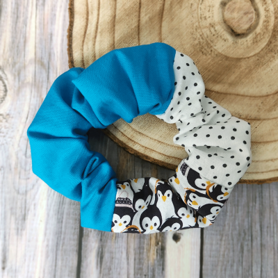 Scrunchie | Pinguine - Aquablau
